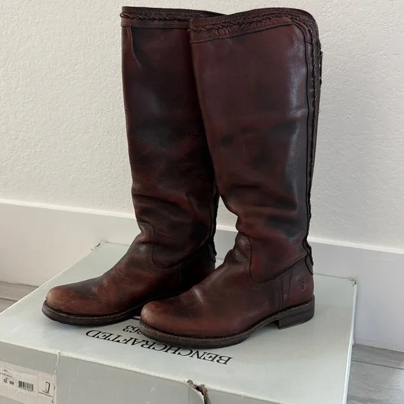 Frye Vintage Veronica Twist Back Zip in Brown/Tan Distressed Size 9 - Picture 5 of 12